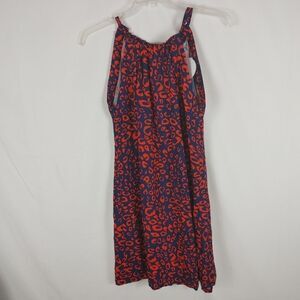Escapada Living Alice Dress In Navy And Orange Che